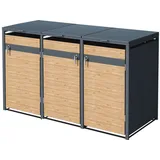 ML-Design Mülltonnenbox 3er 3 Tonnen 240L