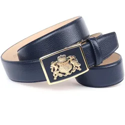 Ledergürtel ANTHONI CROWN, Damen, Gr. 110, blau (dunkelblau), Rindsleder, casual, Gürtel, Automatik Schließe