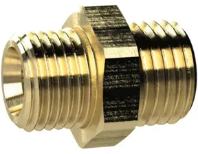 Riegler Doppelgewindenippel, M5 a., G 1/8 a., SW 14, Messing