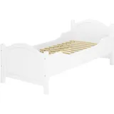 Erst-Holz Seniorenbett extra hoch Rollrost 100x200 Holzbett Einzelbett Gästebett 60.40-10WFL