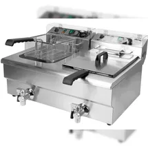 Yato Gastro Fritteuse 2x12L mit Ablasshahn 2x5000W 550x730x400mm 380-400V