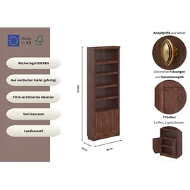 OTTO home Soeren Aktenregal 80 x 29 x 220 cm braun