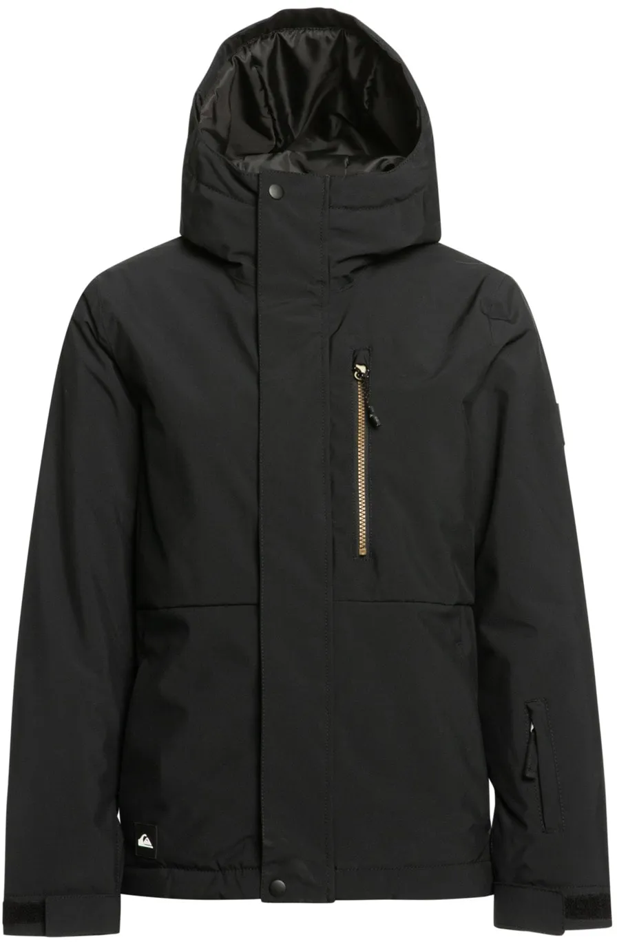 Snowboardjacke QUIKSILVER "Mission", Kinder, Gr. 10(140-148cm), schwarz (true schwarz), 100% Recyceltes Polyester, Jacken