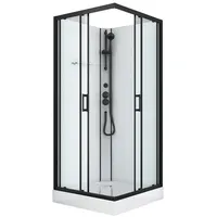 Sanotechnik Komplettdusche DENVER, BxT: 90x90 cm, Einscheibensicherheitsglas schwarz