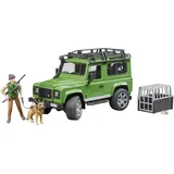 Bruder Land Rover Defender mit Förster und Hund