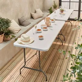 sweeek Gartentisch klappbar 180 x 69 x 73 cm Weiß