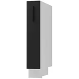 Feldmann-Wohnen Apothekerschrank Bonn (D15/kargo, 1 Türfront, innen 1 Korbauszug mit 2 Ablagen, 1-St., moderne Optik, MDF Fronten) weiß / schwarz matt schwarz