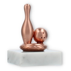 Pokal Metallfigur Kegel und Kugel bronze auf weißem Marmorsockel 9,0cm