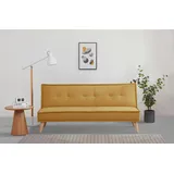 INOSIGN Schlafsofa INOSIGN "MENDOTA, 181 cm, 3-Sitzer mit Schlaffunktion", gelb (senfgelb), B:181cm H:84cm T:84cm, 100% Polyester, Sofas, Schlafsofa, verstellbarer Rückenlehne, Klappmechanismus, Webstoff