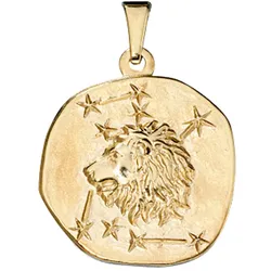 Sternzeichen-Anhänger JOBO "Sternzeichen Löwe", gold (gelbgold 333), Schmuckanhänger, Damen, Gelbgold 333, 333 Gold