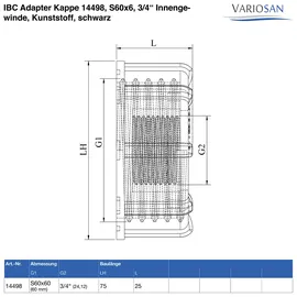 VARIOSAN IBC Adapter Kappe 14498 Kunststoff schwarz
