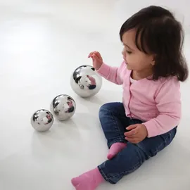 Eduplay 110306 Sensorik Spielekugeln Ø 6, Ø 8, Ø 10, Ø 15 cm, silber, 4-teilig (1 Set)