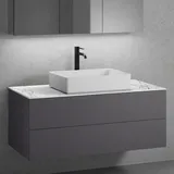 neoro n50 Unterschrank B: 120 cm mit 2 Auszügen, Waschtisch B: 58 cm weiß matt, B: 120.5 BN0065WM+BN0424GR+BN0404C1