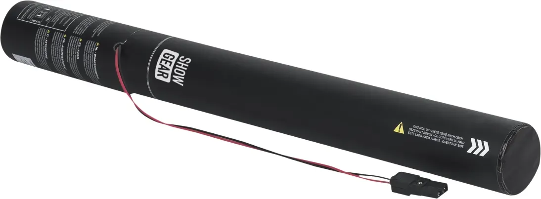 Showgear Electric Confetti Cannon 50 cm, schwarz, feuerhemmend und biologisch abbaubar