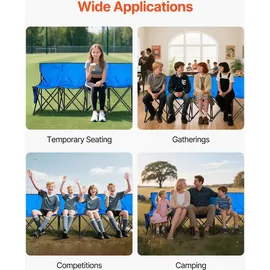 Vevor tragbare Mannschaftsbank 8 Personen blau