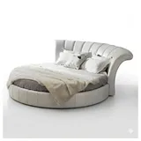 Xlmoebel Rundbett Polsterbett im Chesterfield-Design mit hochwertiger Polsterung (1-tlg., Bett B83), Hergestellt in Europa braun|weiß