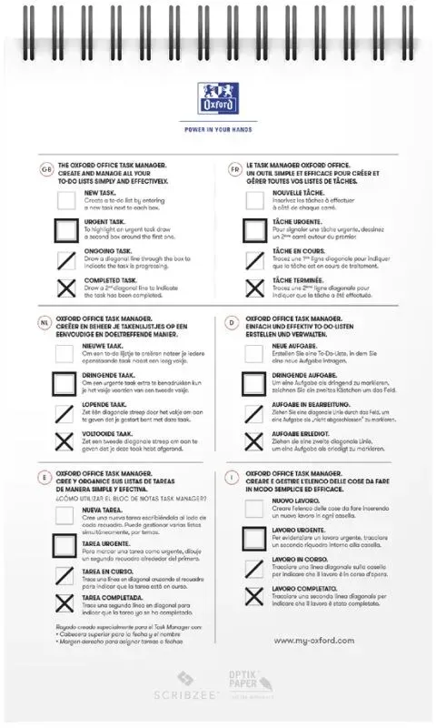 HAMELIN Task Manager - Notizblock, Spiralbindung, 140 Blatt, sortiert