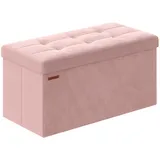 Songmics Sitzbank pastellrosa 38 x 76 x 38 cm