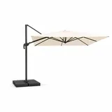 Rechteckiger Sonnenschirm 4 X 3 M, Seitlich Versetzt, Drehbar, Ecrufarben, Aus Aluminium Cezir