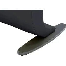 K+W Komfort & Wohnen "Wave", schwarz (nero), B:204cm H:83cm T:68cm, Bronco: Nappaleder pigmentiert, Dickleder, 1, 3/1, 5mm, mit rustikal gekörnten Narbenbild; 785: Microfaser, 100% Polyester, Sitzbänke, Polsterbank, in geschwungener Optik mit Metallkufe