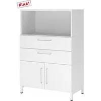 hjh OFFICE PRO FlexWall Kombischrank 3OH 80 x 40 x 120 weiß