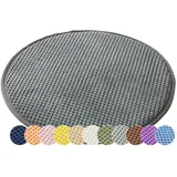 1/2er Set Rund Sitzkissen Kordsamt Rund Stuhlkissen Polster Auflage Kissen, Stuhlauflage rutschfest Sitzpolster für Haus & Garten Büro (Dunkelgrau,45x45cm (1er-Pack))