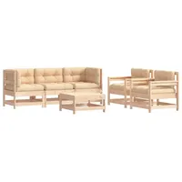 vidaXL Garten-Lounge-Set 6-tlg. braun/beige