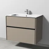 Sanipa Keramik-Waschtisch-Set mit Waschtischunterschrank „Twiga“ 79 × 50 × 61 cm in Sandgrau (matt), ohne Beleuchtung