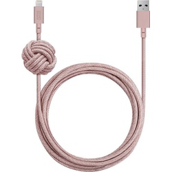 NATIVE UNION Night Cable USB-A to Lightning 3 m Smartphone-Kabel, Lightning, USB Typ A (300 cm) rosa