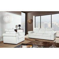 JVmoebel Sofa, Echtleder Sofagarnitur 3+1 Sitz Modernes Sofa Couch Design Polster Garnitur Set weiß