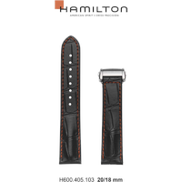 Hamilton Leder Rail Road Band-set Leder-schwarz/orange-20/18 H690.405.103 - schwarz