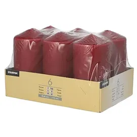 Papstar Stumpenkerzen 11,5 x 6 cm 6 St. bordeaux