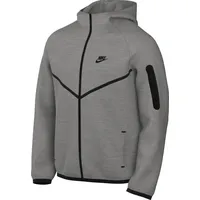 Nike Herren Shirt Tech Full-Zip Windrunner, Dk Grey Heather/Black, XXL