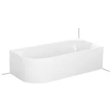 Bette Lux Oval V Silhouette Eck-Badewanne 185x85x45cm, 2 Rückenschrägen, Einbau in Ecke rechts, 3436CELVS, Farbe: Weiß mit Antirutsch Sense