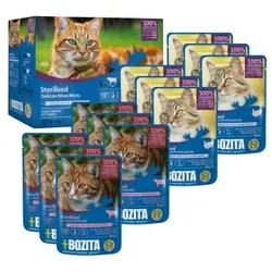 BOZITA Nassfutter Katze Sterilised Häppchen in Gelee mit Fleisch Multibox 12x85 g