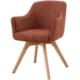 Livetastic Armlehnstuhl, Karamell, Holz, Metall, Textil, Eiche, Pappel, massiv, Sperrholz, U-Form, 61x85.5x63.5 cm, Sitzfläche 360° drehbar, Esszimmer, Stühle, Esszimmerstühle, Armlehnenstühle