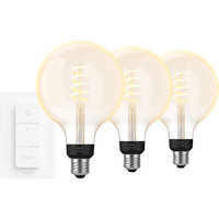 Philips Hue Filament White Ambiance Globe XL 3er-Pack + Dimmer
