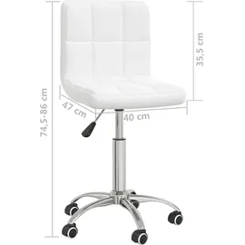 vidaXL Drehstuhl Kunstleder Weiß