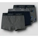 NAME IT Jungen Nkmboxer 3P Mel Skull Noos, Dark Grey Melange, Numeric_134 - numeric_134