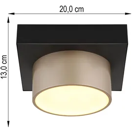 GLOBO Raymond 1 eckig schwarz-gold Kunststoff, Metall