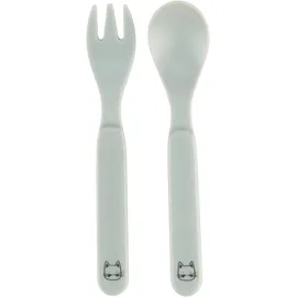 Sterntaler Katze Lilly - Baby und Kindergeschirr in eckiger Form ideal zum Füttern und selbständigen Essen lernen - robustes Geschirr aus lebensmittelechtem Material, mattgrün