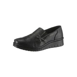 Slipper LORETTA, Damen, Gr. 37, schwarz, Leder, sportlich, Schuhe Slipper