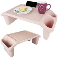 Koopman Tabletttisch Bett-Serviertablett Farbwahl Tablett Bett Tisch Serviertisch, Beistelltisch Couchtablett Betttisch Frühstück Frühstückstablett rosa