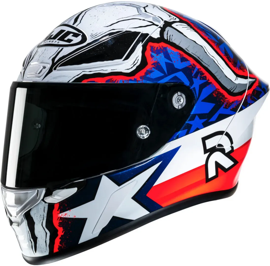 HJC RPHA 1 Garrett Gerloff Replica Helm, weiss-rot-blau, Größe XL für Männer