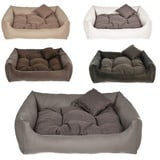 Hundebett Kunst Leder Hundekissen Hundesofa Katzenbett Hundekorb M L XL XXL XXXL (XXL (110x90 cm), Grau)