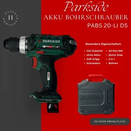 Parkside PABS 20-Li D5 ohne Akku + Transportkoffer