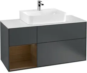 V&B Waschtischunterschrank Finion 120cm, Pl w m, Rg l wa ven, md bl. m Lac