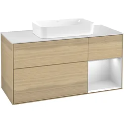 Villeroy & Boch Waschtischunterschrank „Finion“ für Schrankwaschtisch 1200 × 603 × 501 mm Oak Veneer, ohne Hahnlochbohrung, für Becken mittig