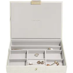 Stackers Schmuckkästchen classic hellbeige aus Leinen mit Deckel