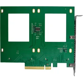 InLine PCIe Karte zu 2x intern U.2 NVMe SFF-8639 - Bifurcation, x8, breit